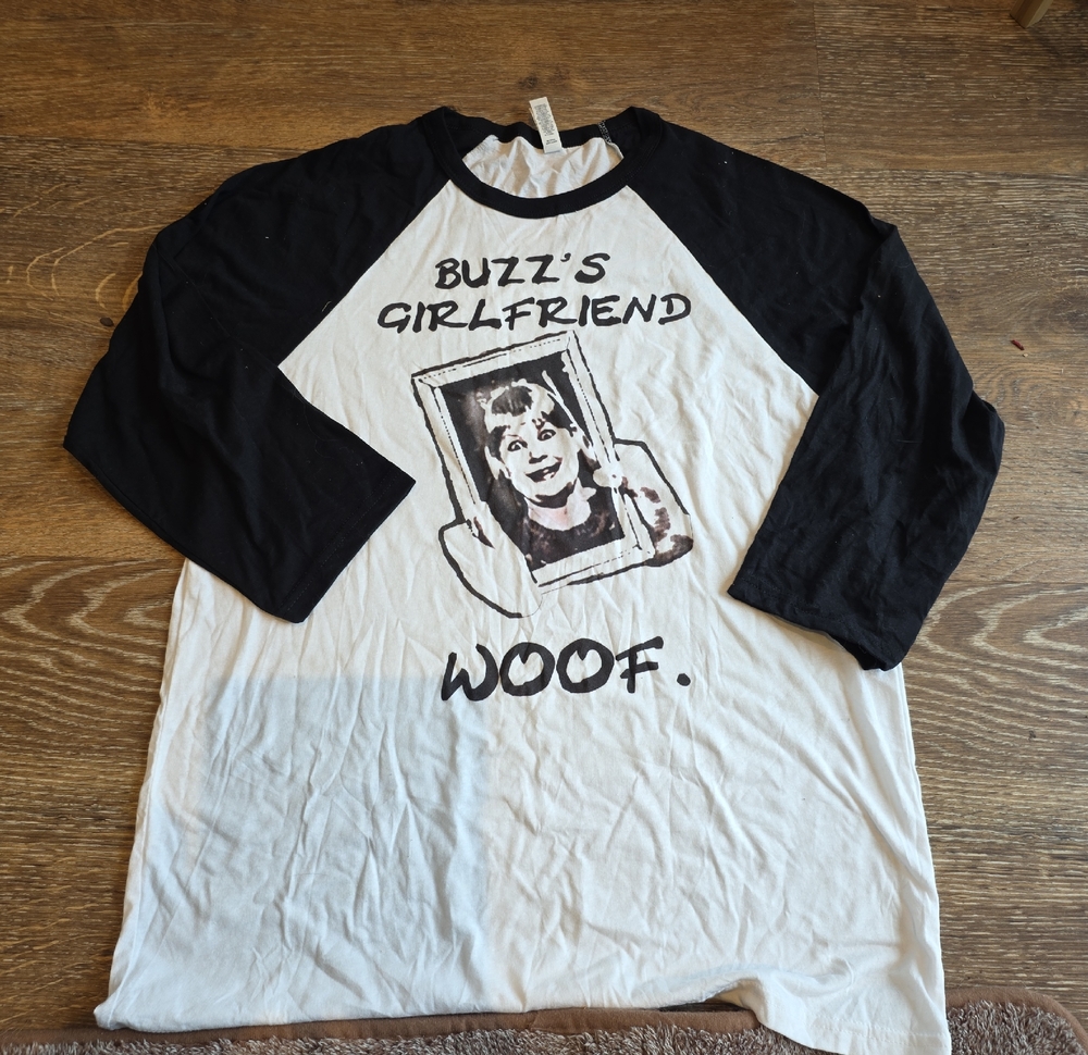 Bella Canvas Black & White Baseball Graphic Tee - "Buzz's Girlfriend"